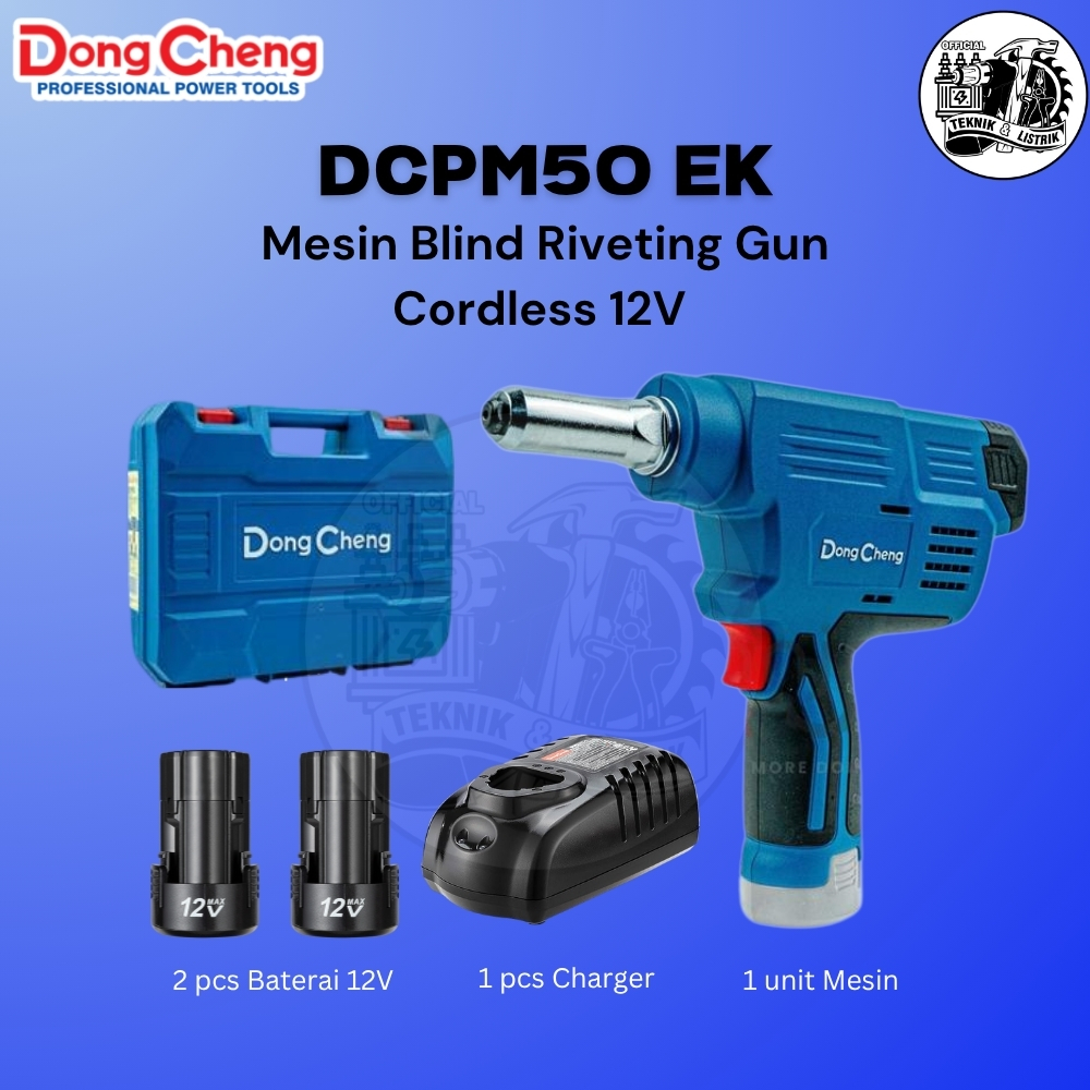 Dongcheng DCPM50EK Cordless Blind Riveting Gun – Mesin Rivet Pneumatic Baterai/ Rivet Gun Dongcheng