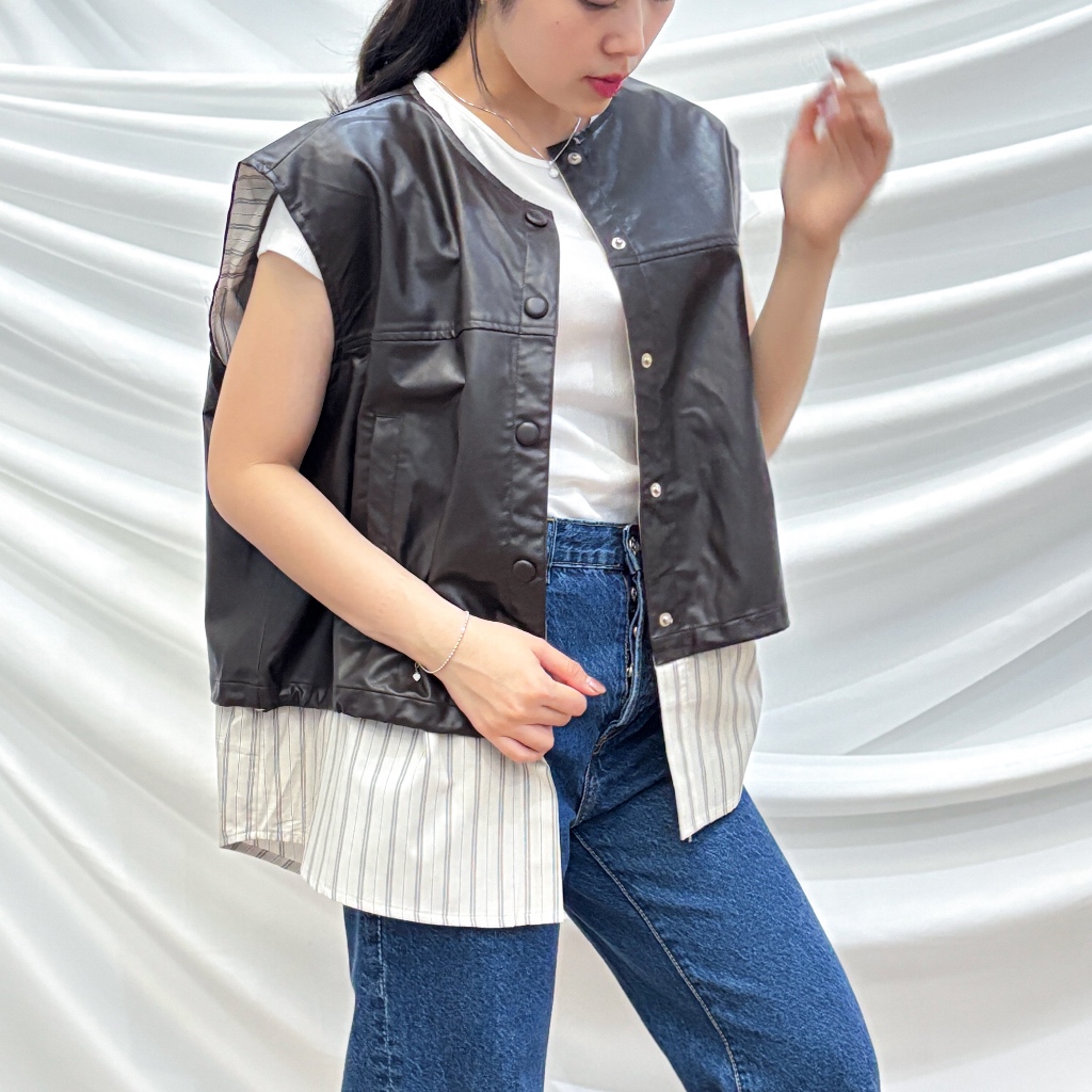 CAMARA | Runa Leather Vest - Vest Kulit Wanita Premium - Rompi Kulit Wanita