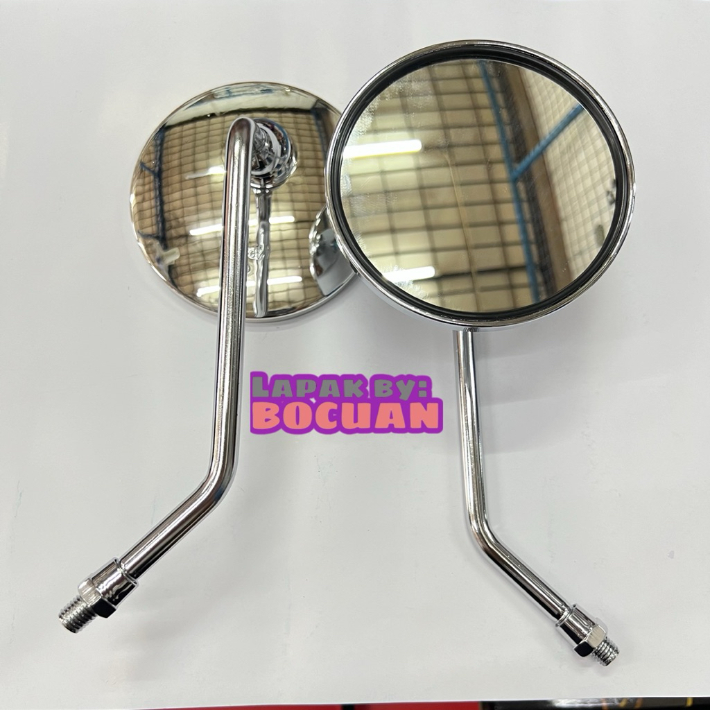 Spion Classic Bulat Jumbo Chrome Custom Klasik ukuran besar motor universal Retro bebek sport silver