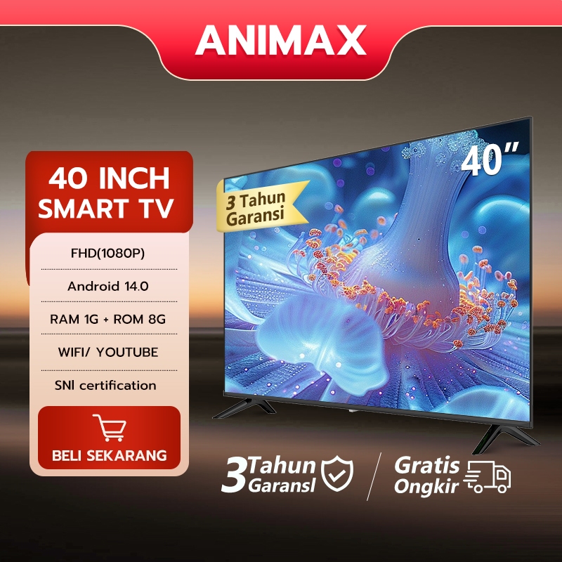 ANIMAX TV Smart 32inch 40 inch smart tv led Android14.0/OS Coolita televis Garansi 3 tahun