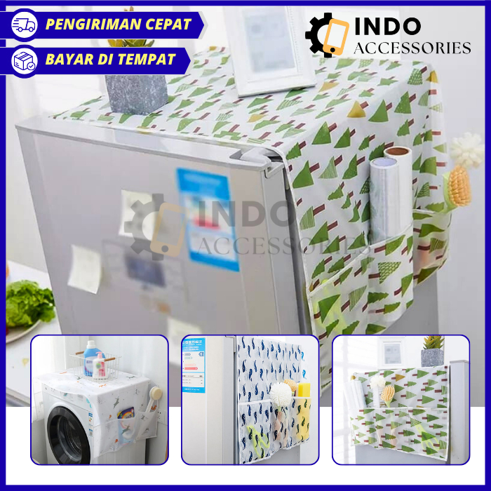 Taplak Kulkas / Alas Kulkas / Cover Sarung Penutup Lemari Kulkas Mesin Cuci Waterproof Motif Karakte