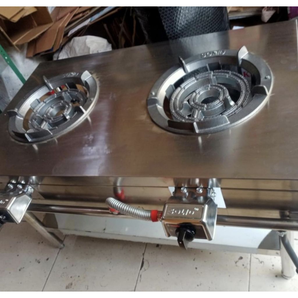 KOMPOR GAS API BESAR/KOMPOR API SERIBU MEJA STAINLESS 2 TUNGKU