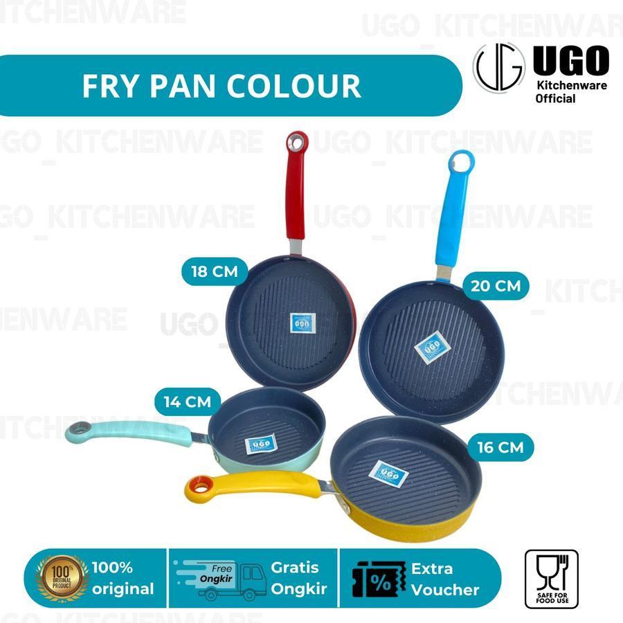 UGO Teflon / Fry Pan Penggorengan Anti Lengket | Wajan Penggorengan Warna Warni