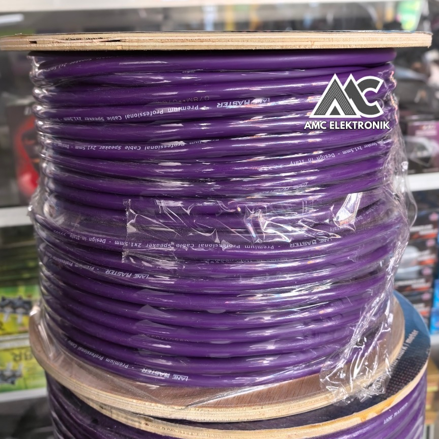 Kabel Speaker 2X1.5 MM Lane Master Gold SERIES Tembaga Murni (WARNA UNGU)