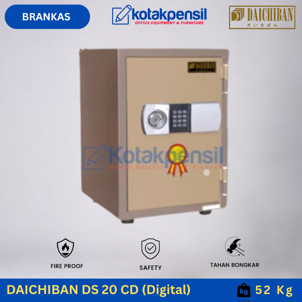 Brankas DAICHIBAN DS 20 CD (Digital) | Brankas Uang dan Emas Tahan Api | Brankas Rumah | Brankas Dig