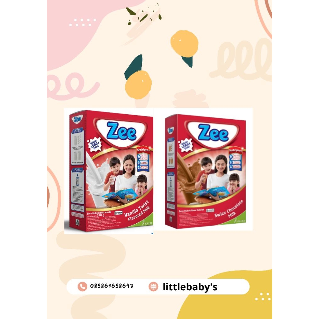 susu zee 3-12 tahun 600g / susu kalsium /coklat/vanila
