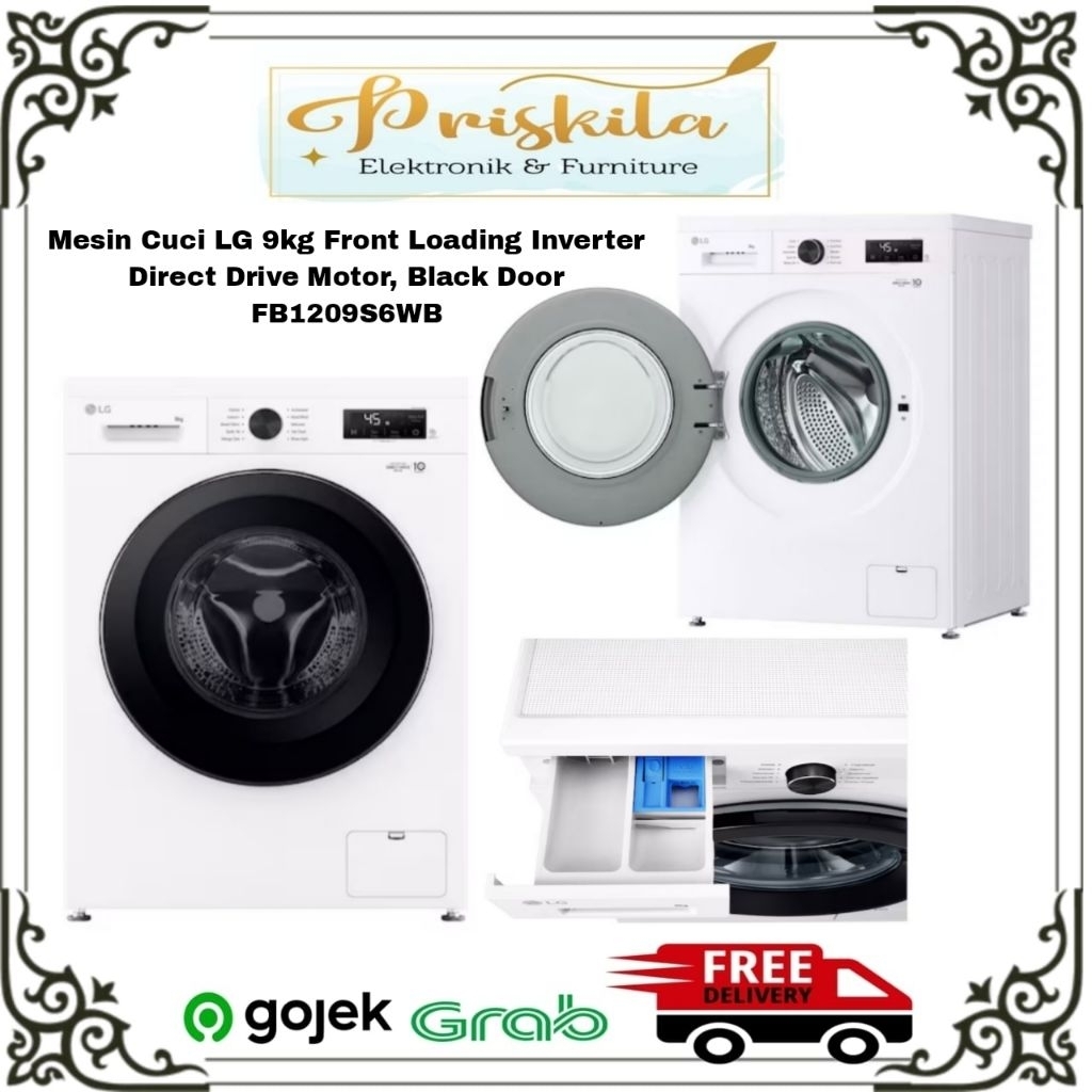 Mesin Cuci LG 9Kg Front Loading Inverter (FB1209S6WB) | Toko Priskila Elektronik Furniture Palembang