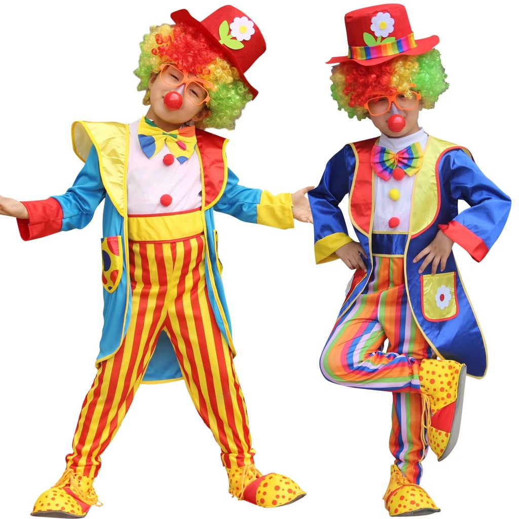 Halloween Children's Clown Costumes for Boys and Girls Clown Clothes Clown Hats Children's Clown Set