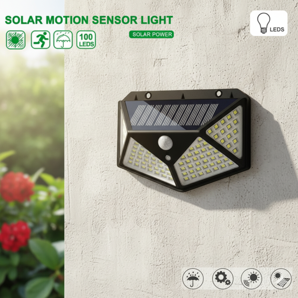 Lampu Tenaga Surya Dinding / Lampu Taman Hias Outdoor Tenaga Surya 100 LED Taman