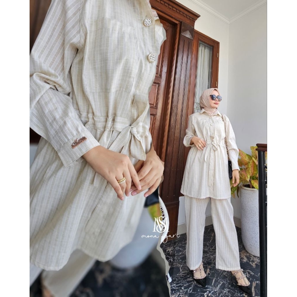 Dinda One Set by Mona Syari ME set celana lucu kekinian setcel premium HQ