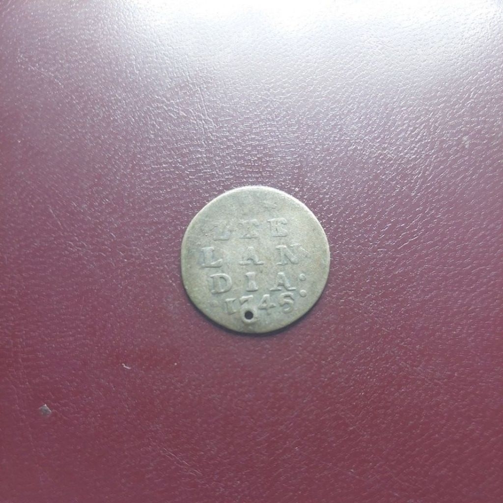 Koin perak Belanda Provinsi Zeeland tahun 1945