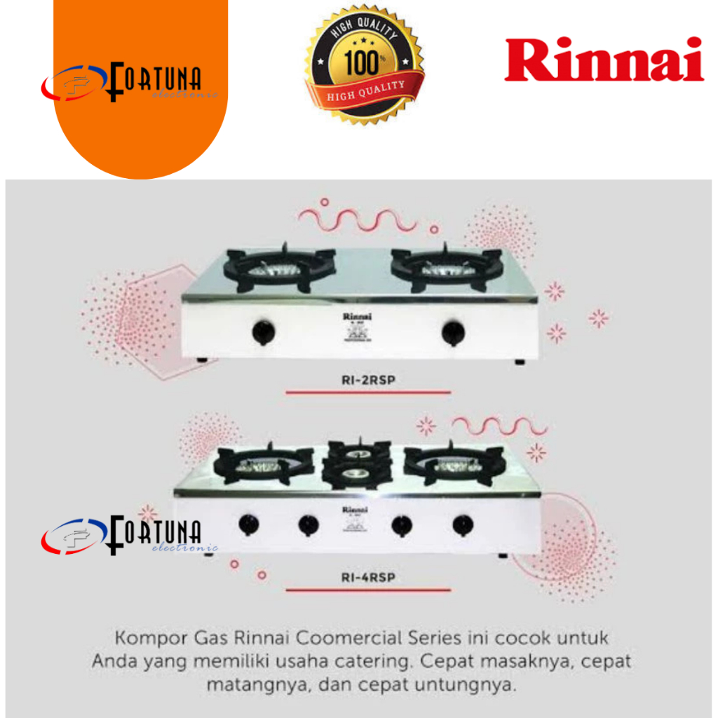 RINNAI  KOMPOR GAS COMMERCIAL 2 TUNGKU RI 2 RSP LOW PRESSURE RI2RSPN / Rinnai Kompor 4 Tungku RI4RSP