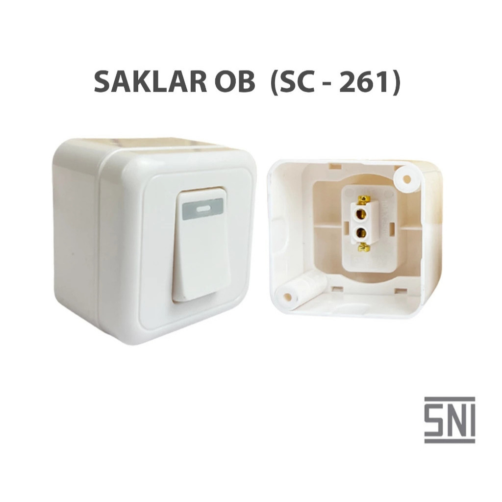 OB Engkel Cahaya 261 / Sakelar OB Saklar Engkel Merek Cahaya SNI Warna Putih SC-261 OB Saklar Tempel