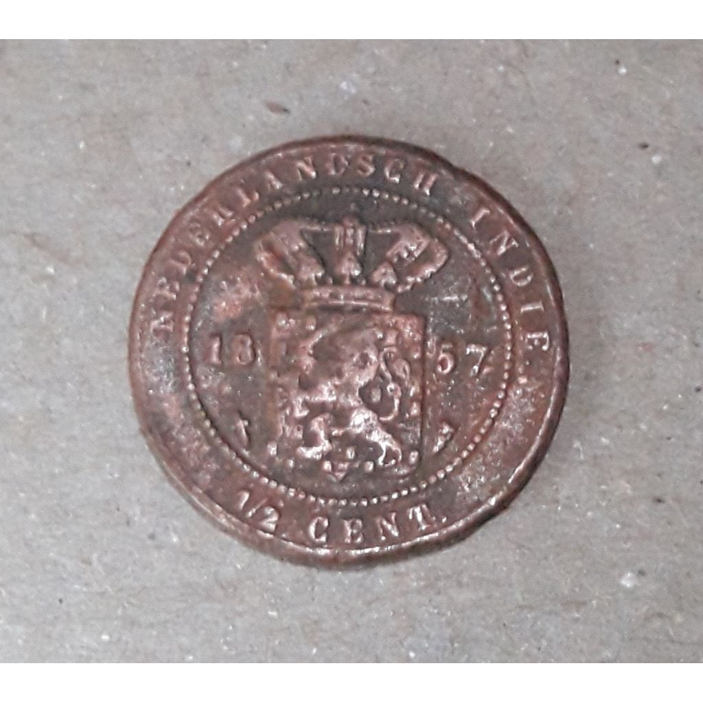 koin 1/2 cent NED INDIE tahun 1857