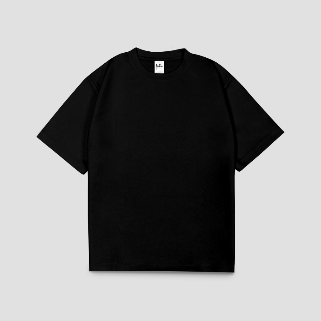 JipClo Kaos Polos Oversized Two Face Fabric Unisex Pria Wanita Hitam Double Knit - PROMO