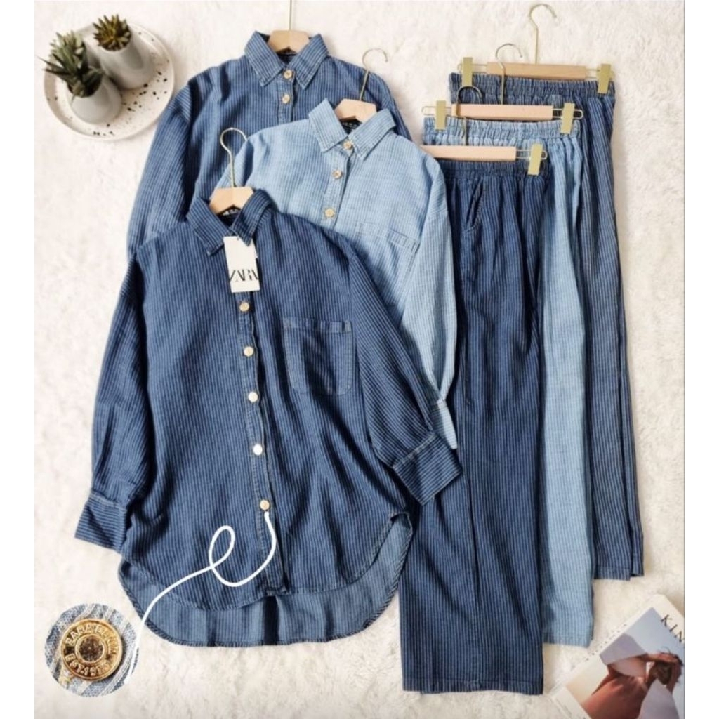 E109 oneset jeans import terbaru ainra outfit