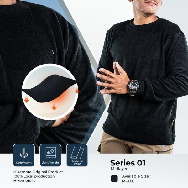 Eiger Adventure - Jaket Polar Crewneck Midlayer 01 Outdoor Original