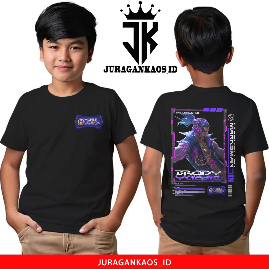 JuraganKaos Anak Motif Mobile Legend Brody Stun Baru - Kaos Anak Usia 1 Tahun Sampai 12 Tahun - Baju