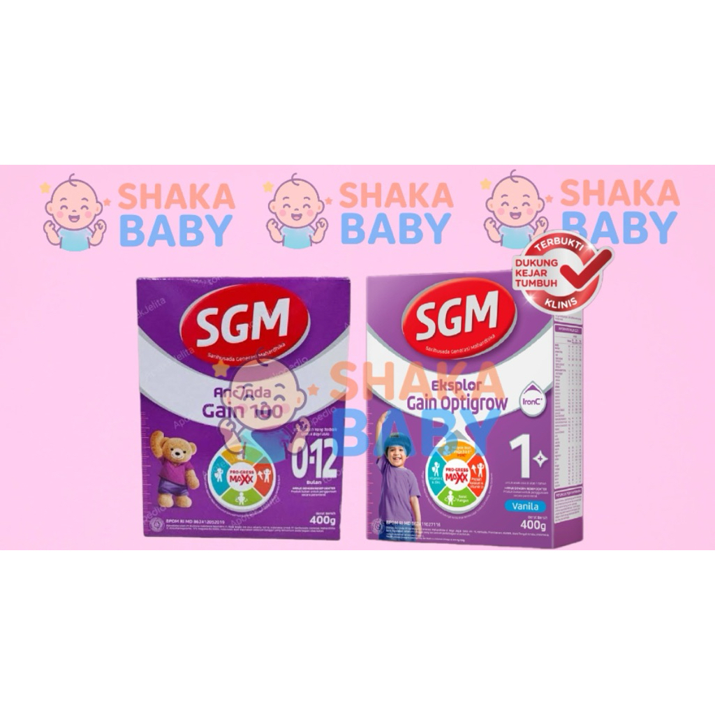 SUSU FORMULA SGM EKSPLOR GAIN OPTIGROW VANILA 400gr dan SGM ANANDA GAIN 100 400gr