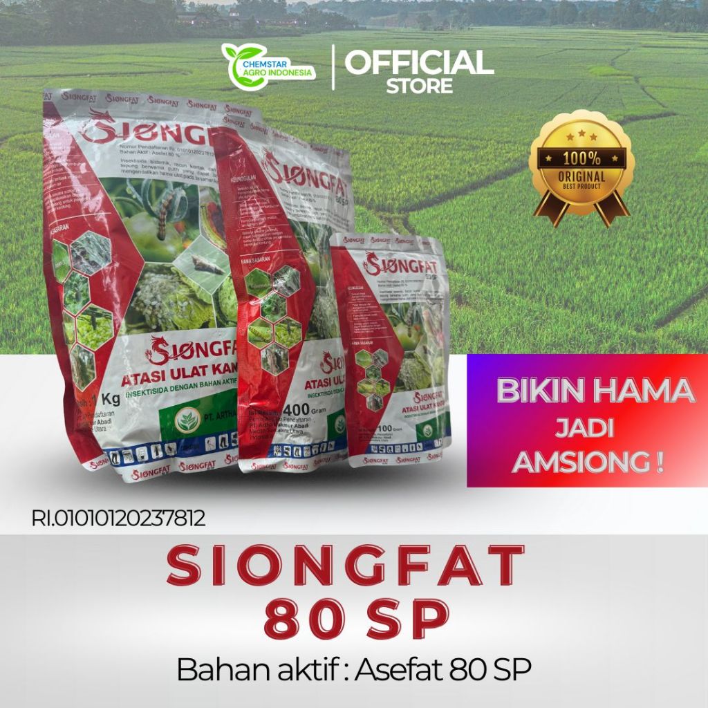 SIONGFAT 80 SP Insektisida Acephate Kadar Tinggi - Insektisida Ampuh Basmi Ulat, Wereng, & Hama Tana