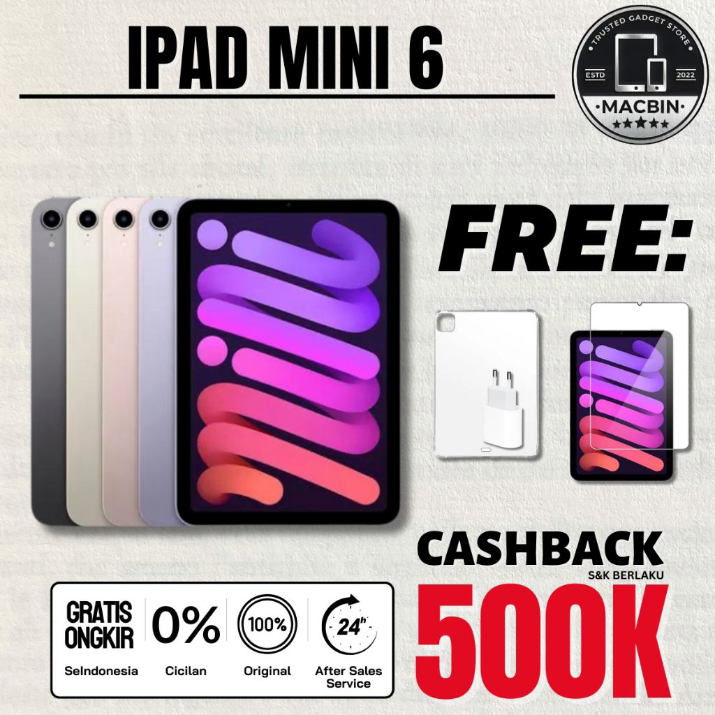 iPad Mini 6 6th Wifi Only Cellular 256GB 64GB Second Original Resmi