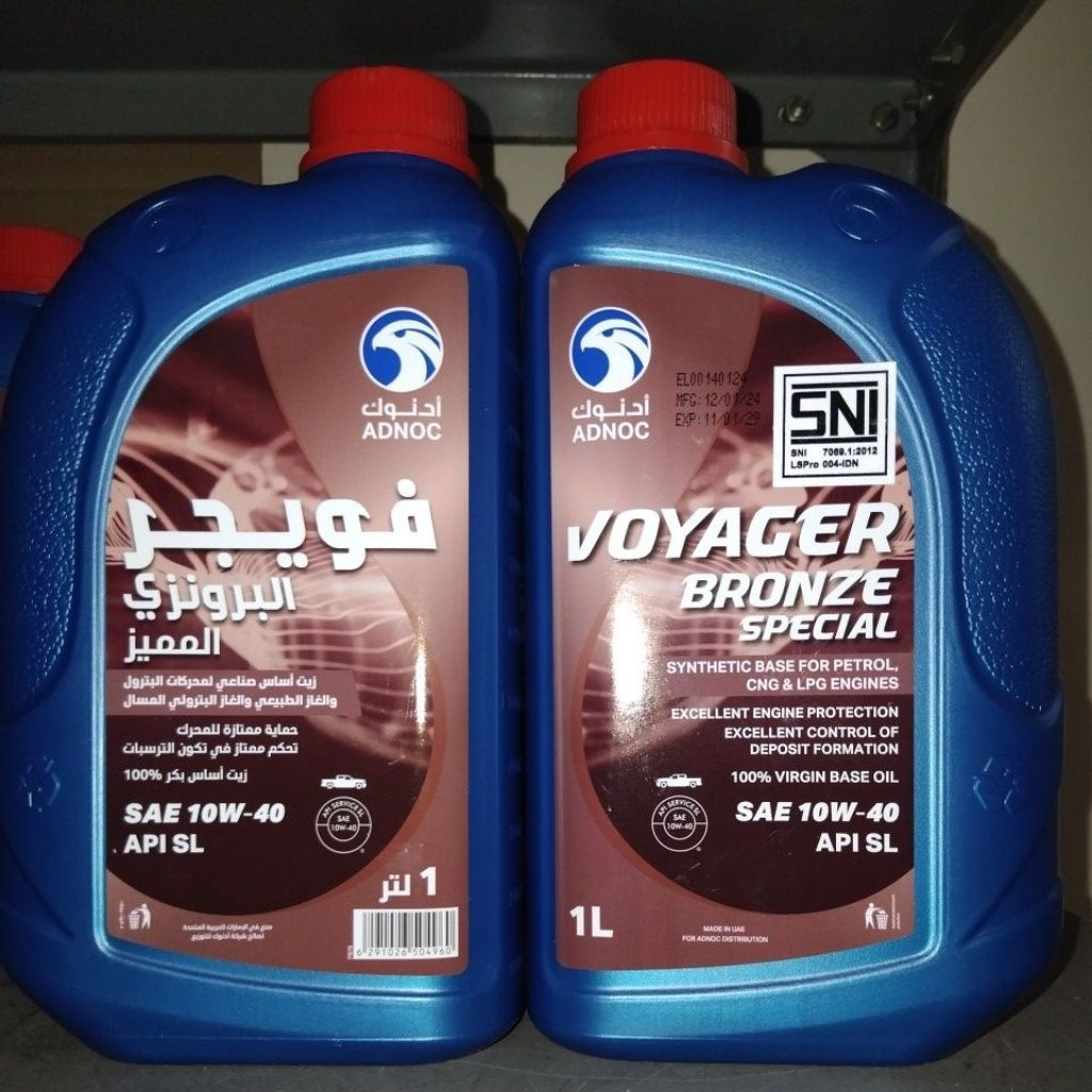 ADNOC VOYAGER BRONZE 10W-40 API SL CF ISI 1 LITER ORIGINAL ADNOC