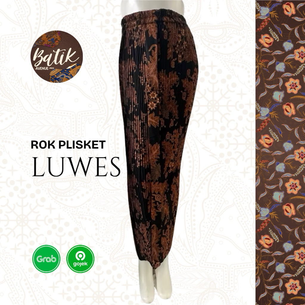 Rok Plisket Batik - Luwes / Bawahan Wanita / Rok Plisket / Rok Kondangan / Rok Wisuda / OOTD Wisuda