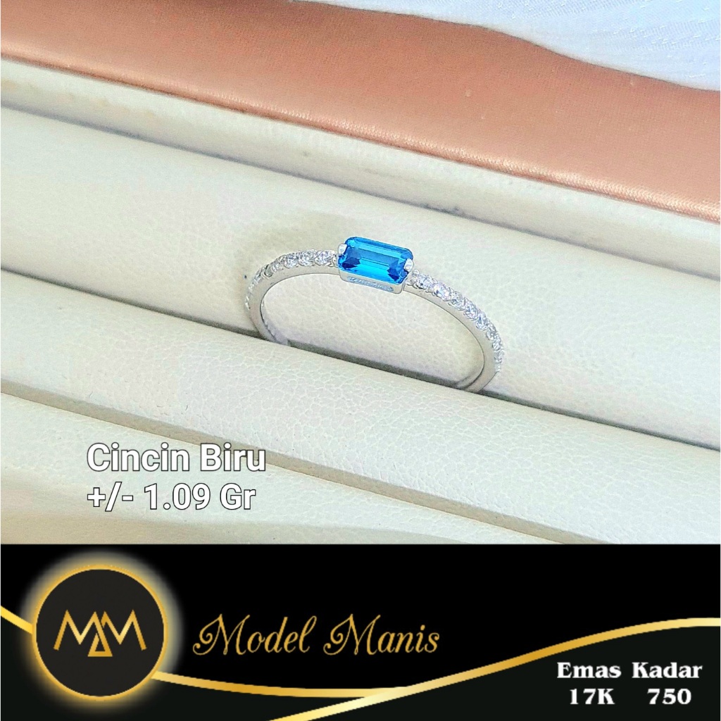 Model Manis Gold - Cincin Cuse Listring Putih - Emas 17k 750