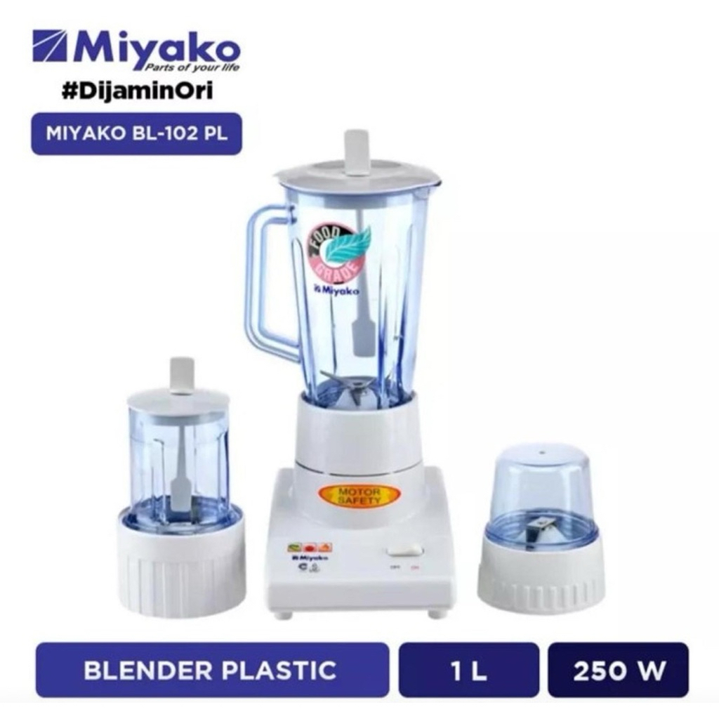 BLENDER MIYAKO 3 TABUNG PLASTIK 3IN1 - BLENDER MOYAKO BL-102PL - BLENDER MURAH MIYAKO - BLENDER MURA