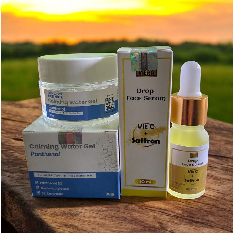 Ready Paket Sonik Serum Vit C Saffron + Cream Calming Water Gel Panthenol