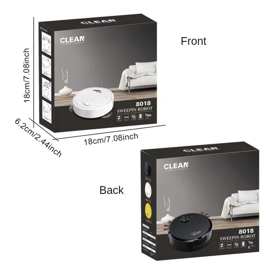 8018 Sweepin Robot Pembersih Lantai Robot Vacuum Pel Sapu Lantai Otomatis Alat Penyedot Debu