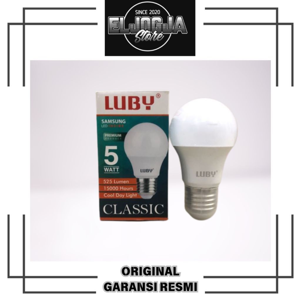 LUBY CLASSIC 5W Lampu Bohlam LED 5Watt Bulb Putih