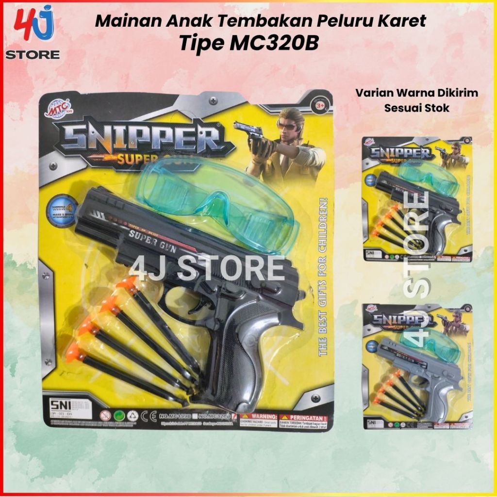 4JStore Mainan Tembak-tembakan Peluru Karet Plastik MC320B