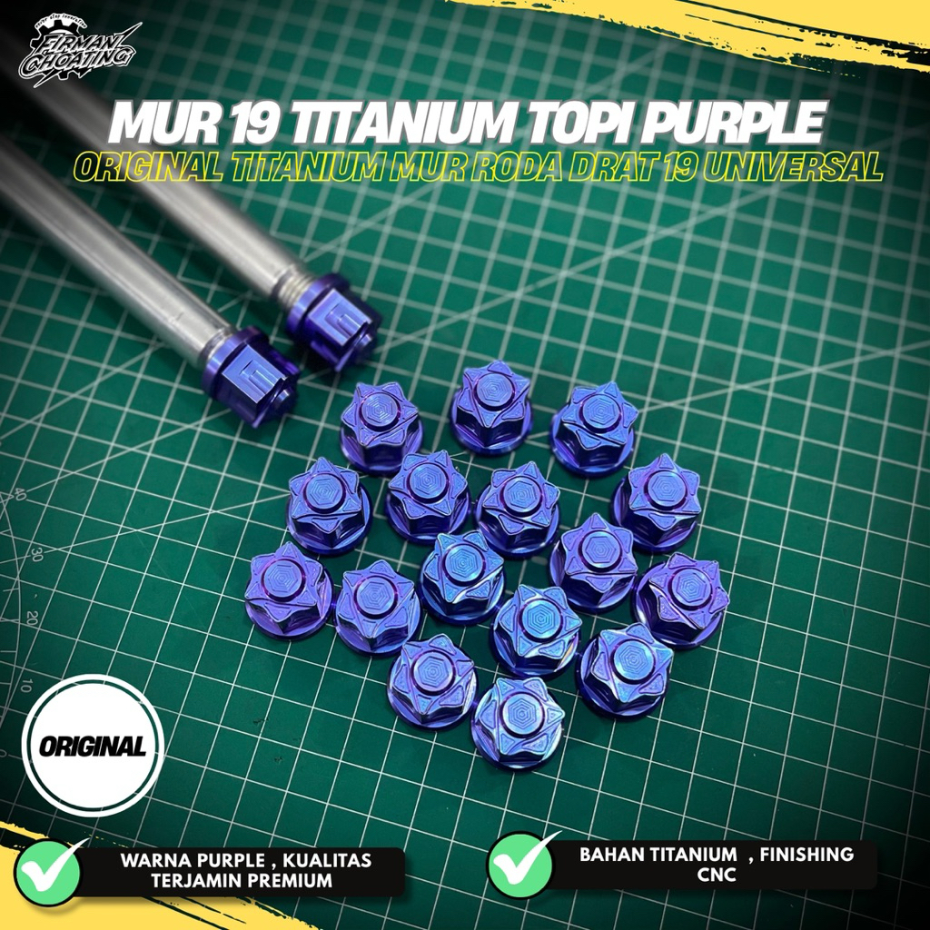 MUR 19 TITANIUM TOPI PURPLE ORIGINAL TITANIUM MUR RODA RX KING UNIVERSAL