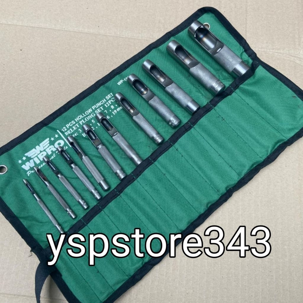 wipro plong set 12 pcs alat pembolong gasket kulit Hollow punch