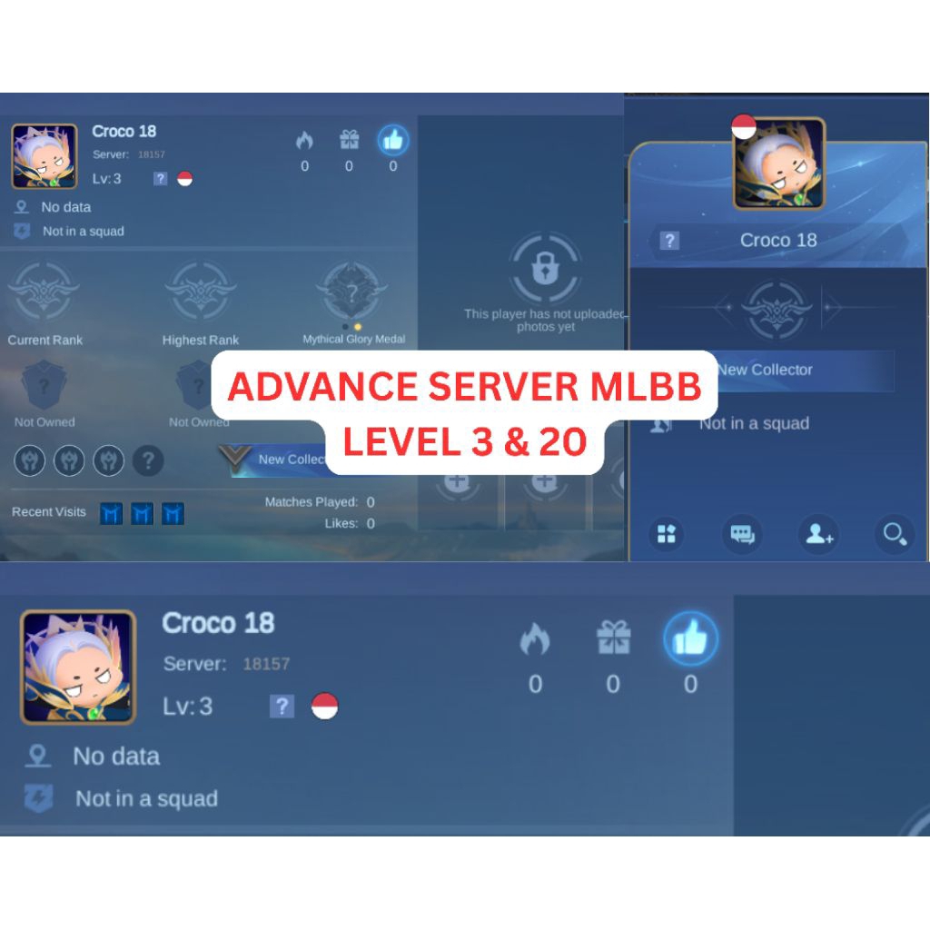 SMURF ADVANCE SERVER MLBB LV 3 & 20