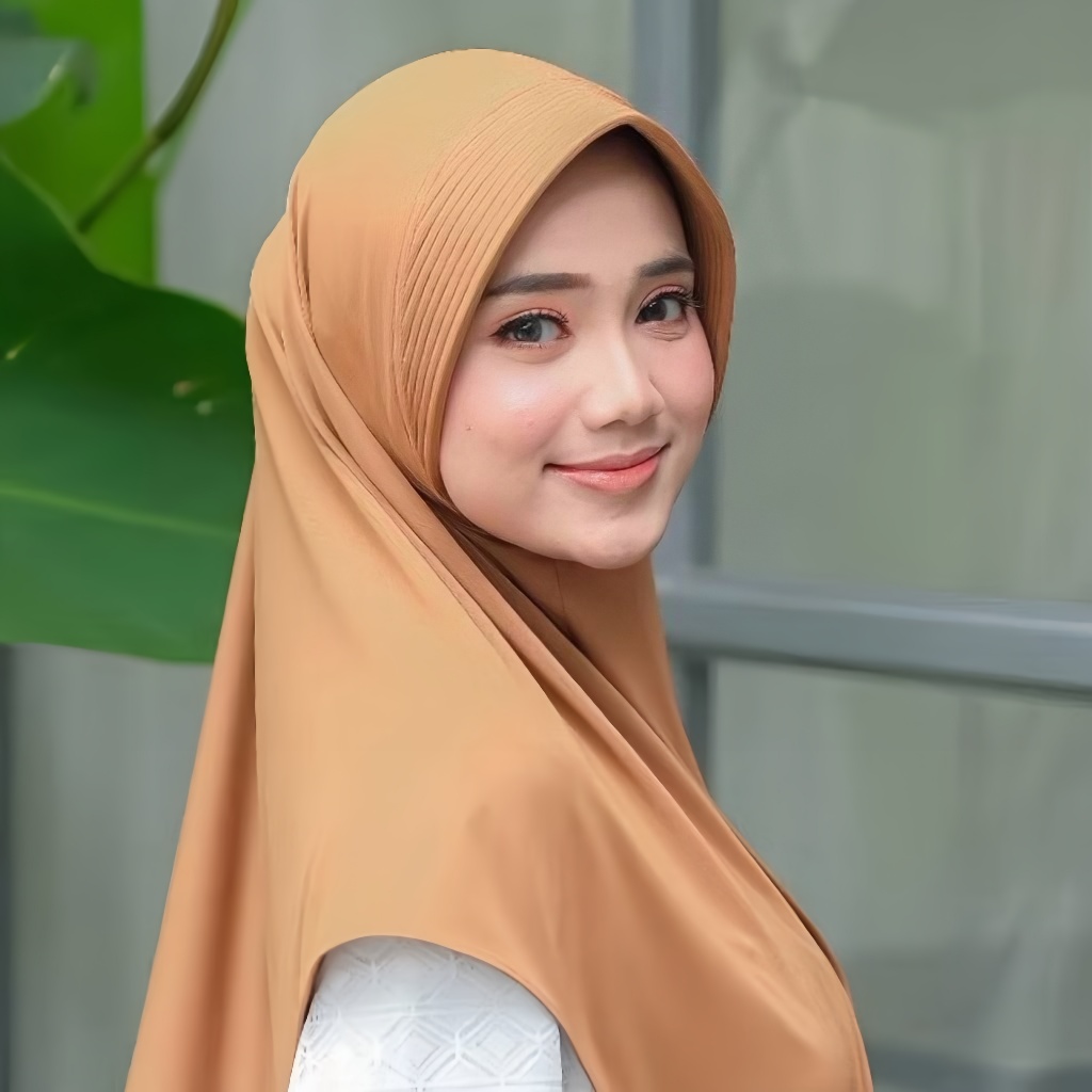 Hijab Bergo Hamidah Pet Tebal PREMIUM / Hijab Bergo Instan Khimar Pinguin / Hijab Bergo Jersey / Hij