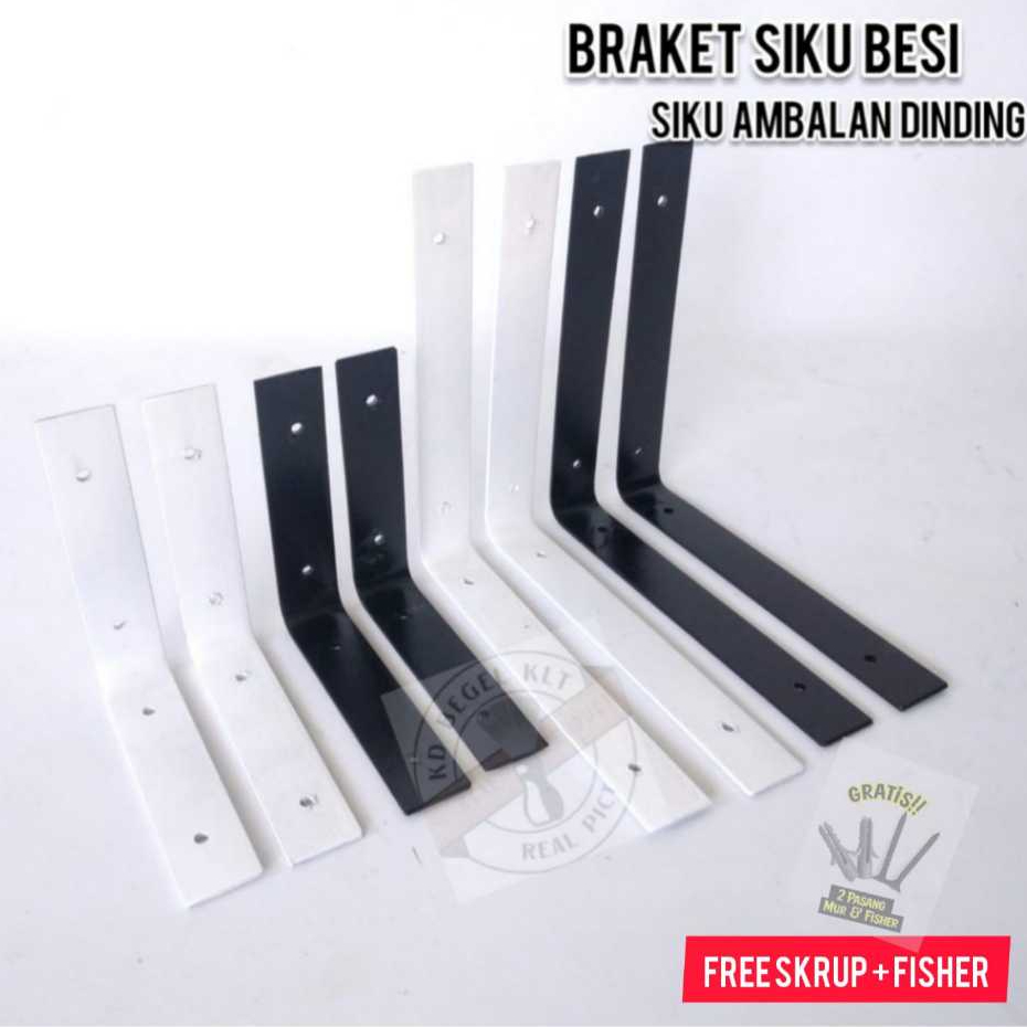 siku plat ambalan dinding A | braket siku tempel dinding ambalan