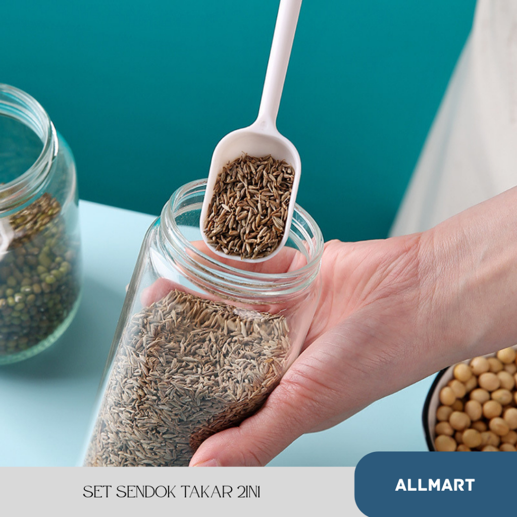 AM SET SENDOK TAKAR ISI 2 PC TAKARAN PLASTIK PLASTIC MEASURING MEASURE SPOON UKUR SUSU BUMBU