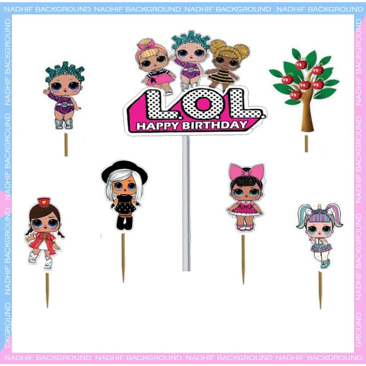 TOPPER KARAKTER ( LOL ) HIASAN KUE ULANG TAHUN MURAH LENGKAP DECORASI CAKE