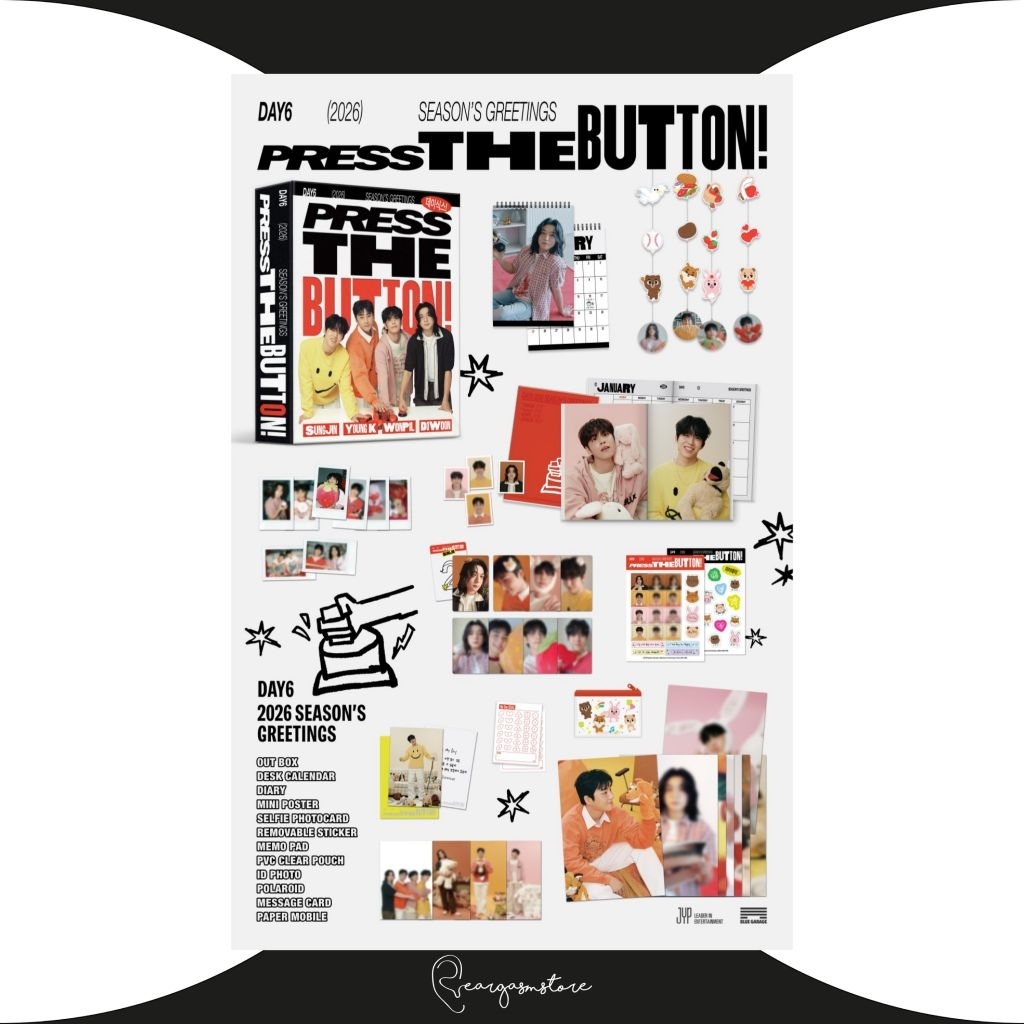 DAY6 - 2026 SEASON’S GREETINGS [PRESS THE BUTTON] (FANS SHOP / MUSICPLANT / SOUNDWAVE / KTOWN4U / AP