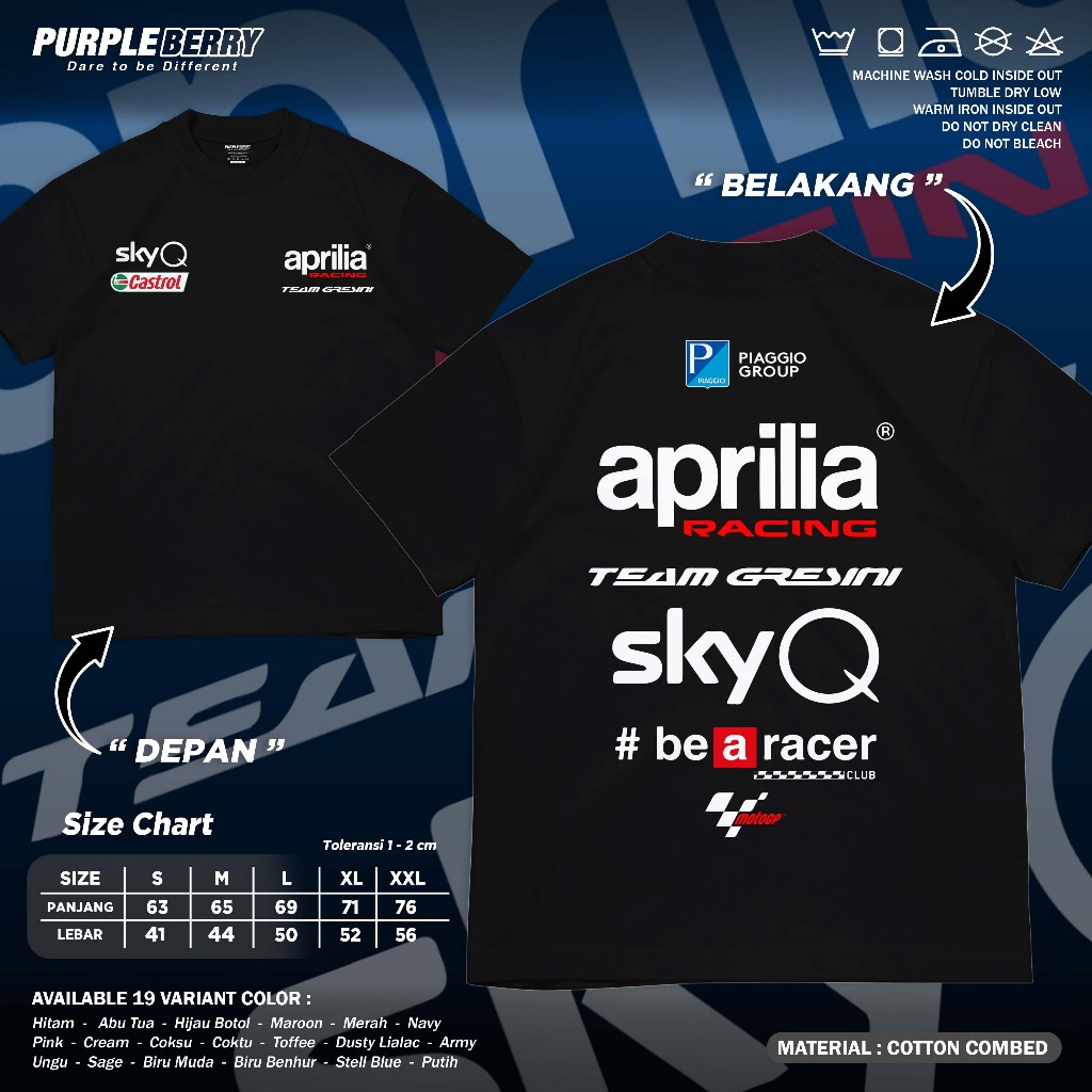 Kaos Baju Balap MotoGP Aprilia Racing Team Gresini I Reguler Tshirt Cotton I A9179