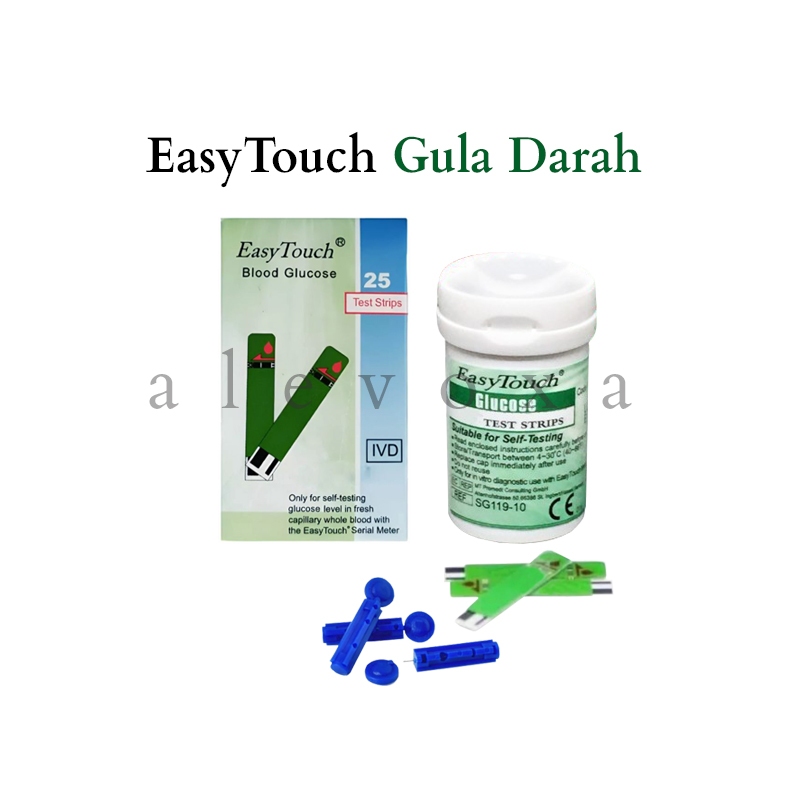 Strip Gula Darah Easy Touch Stick Stik Cek Tes Guladarah Easytouch Glucose Glukosa Bonus Lancet