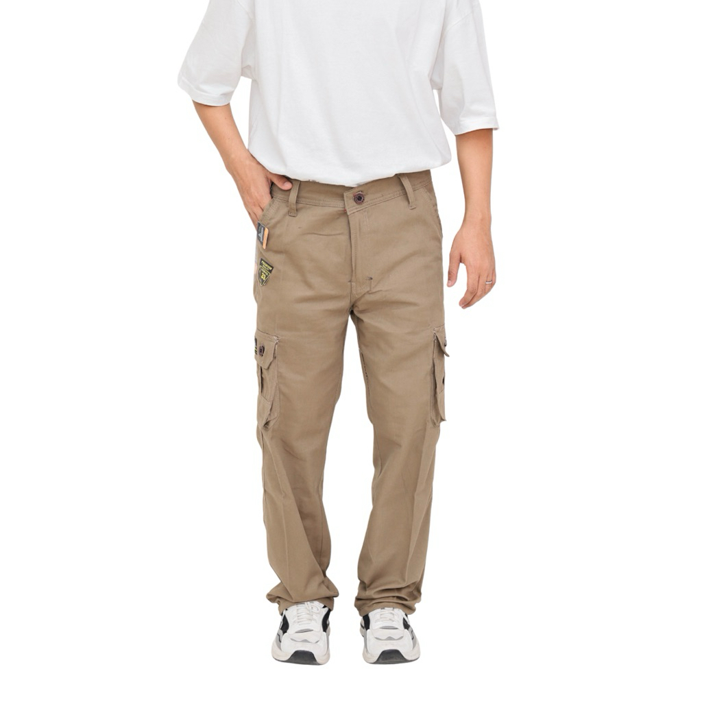 [Terlaris] Rodrygo - Celana Cargo Panjang Pria Kanvas Tebal Ukuran 27-39 Premium Quality Slimfit
