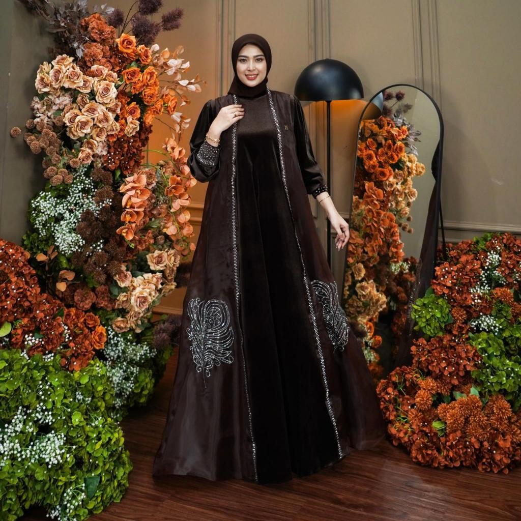 GAMIS HELLEN SET OUTER DRESS WANITA MUSLIMAH TERBARU LEBARAN 2026 BY DUMMA.ID