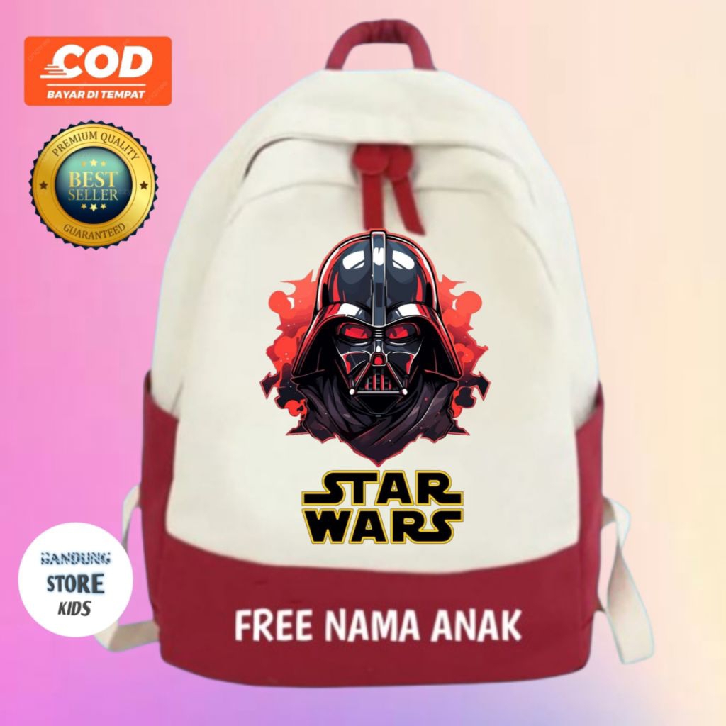 STAR WARS Tas Anak Sekolah SD TK PAUD STAR WARS free Cetak Nama