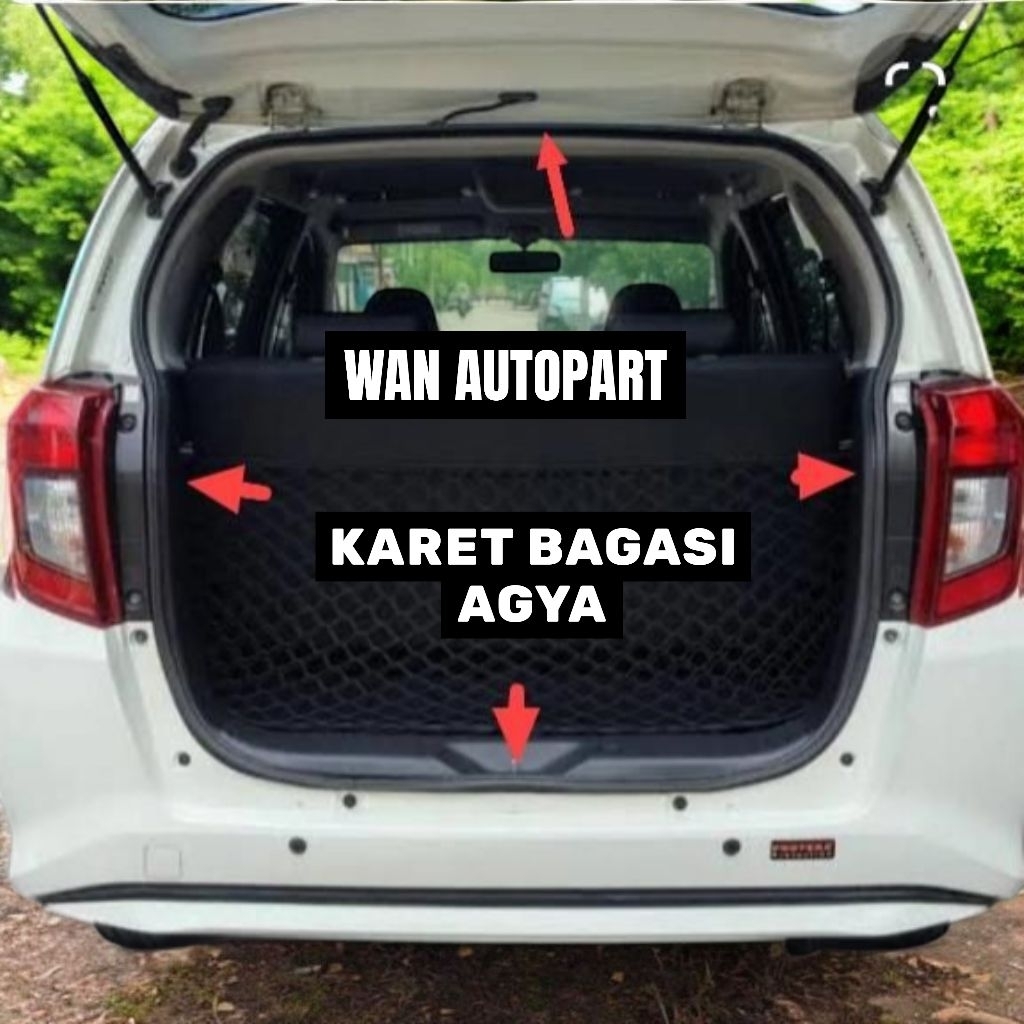 KARET PEREDAM PINTU BAGASI MOBIL TOYOTA AGYA