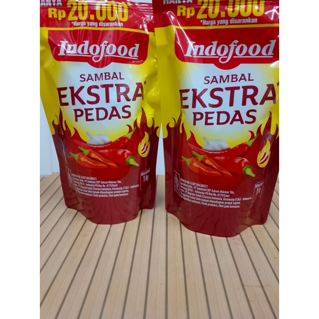 INDOFOOD SAMBAL EKSTRA PEDAS 1KG / INDOFOOD SAUS SAMBAL EKSTRA PEDAS 1KG / SAUS CABE