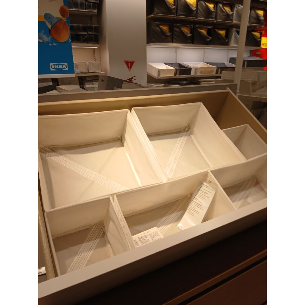 Penyekat laci drawer lemari baju box kain 6pc putih penyimpanan dalaman kaos kaki baju bayi