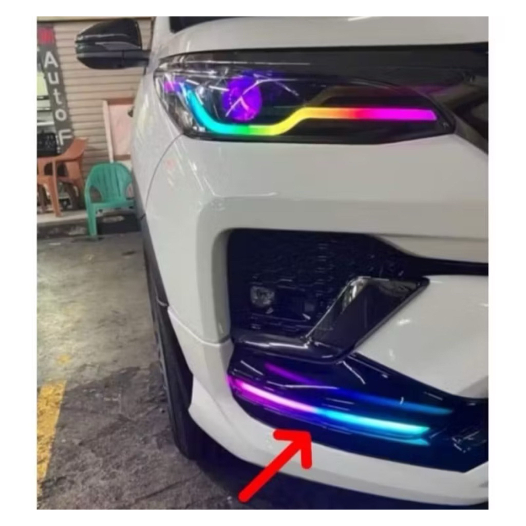 drl sen rgb fortuner GR custom app lampu fortuner sen rgb